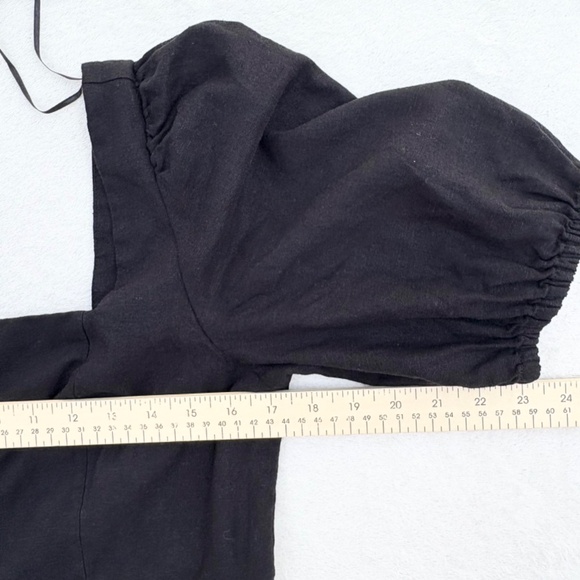 NWT Old Navy Linen-Blend Button-Front Black Midi Dress Size‎ M - Picture 13 of 14